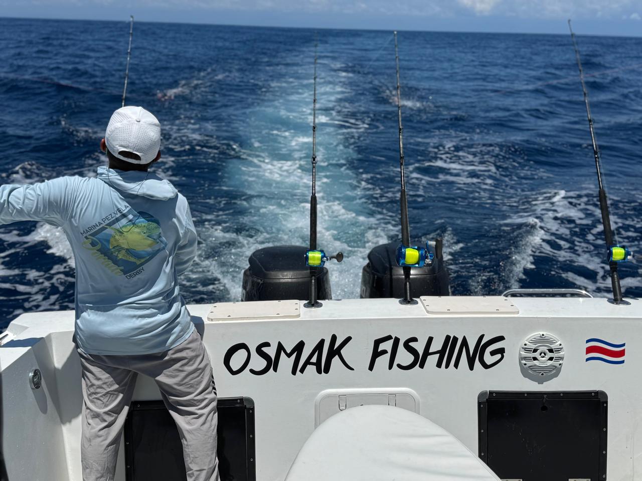 Osmak Fishing boat stern view heading offshore
