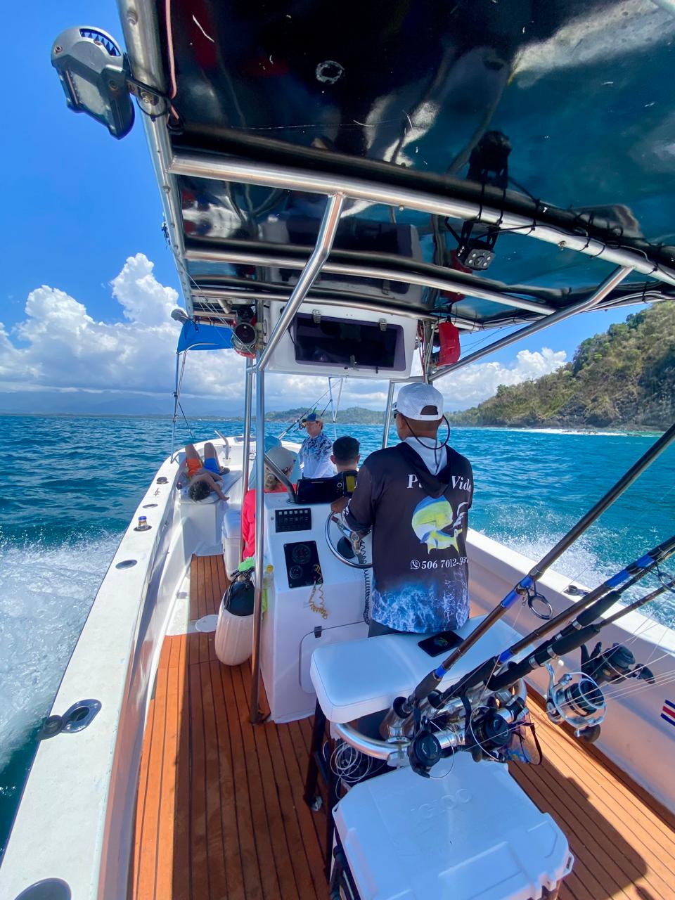 Pro-Line cockpit view with crew cruising the coast